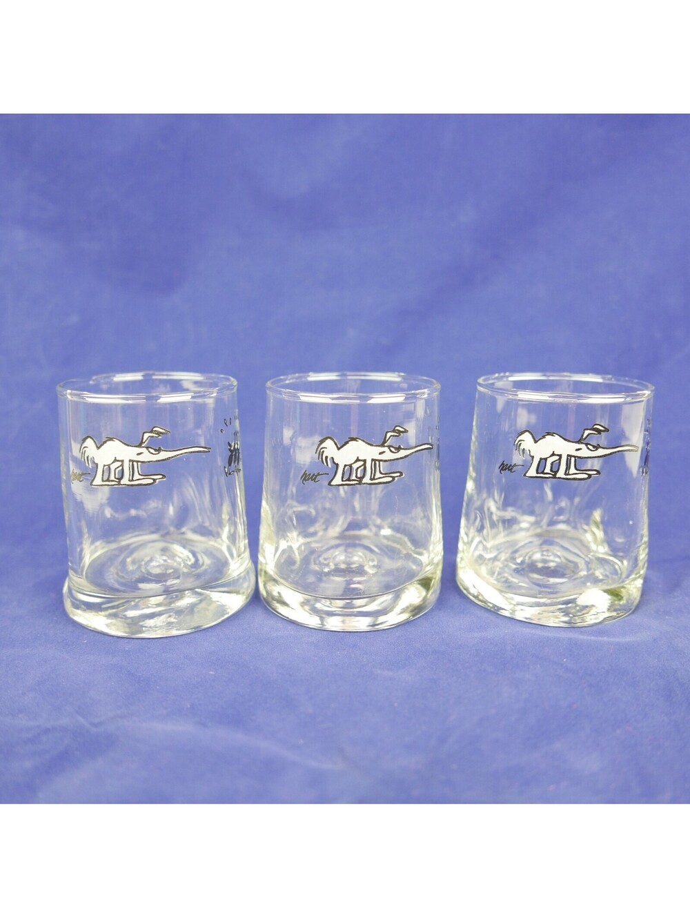 Vintage 1970s BC Comic Johnny Hart Anteater Pinch Rocks Glasses Set of 3 Whiskey